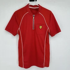 Ferrari Scuderia Men’s Red Racing Zip Shirt Official Licensed Product Size S
