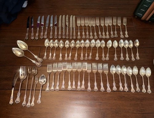 Towle Old colonial sterling silver flatware set for 12 W/ Rare Serving 69 Piece