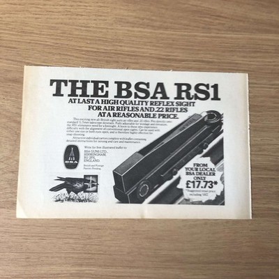 GUNS139 MAGAZIN WERBUNG 6X9 THE BSA RS1 - NEW ALL-BRITISH SIGHT