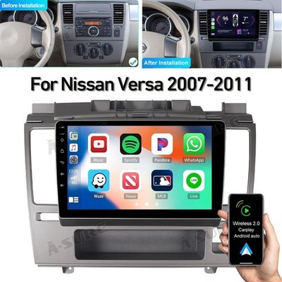 For Nissan Versa 2007-2011 Apple Carplay Car Radio Stereo Android 14 GPS Navi BT