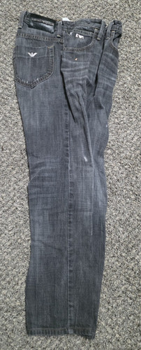 Men Emporio Armani Jeans J07 Straight Regular Fit 30 Washed Charcoal Black Faded