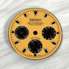 29.8Mm Yellow Watch Dial Green Luminous for Vk36 Movement Watch Parts