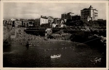 RPPC Biarritz Port Vieux Beach vintage postcard s464