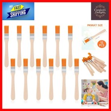 12 PCS Small Paint Brush, 0.5 Inch Width Soft Bristle with Wood Handle Trim P...