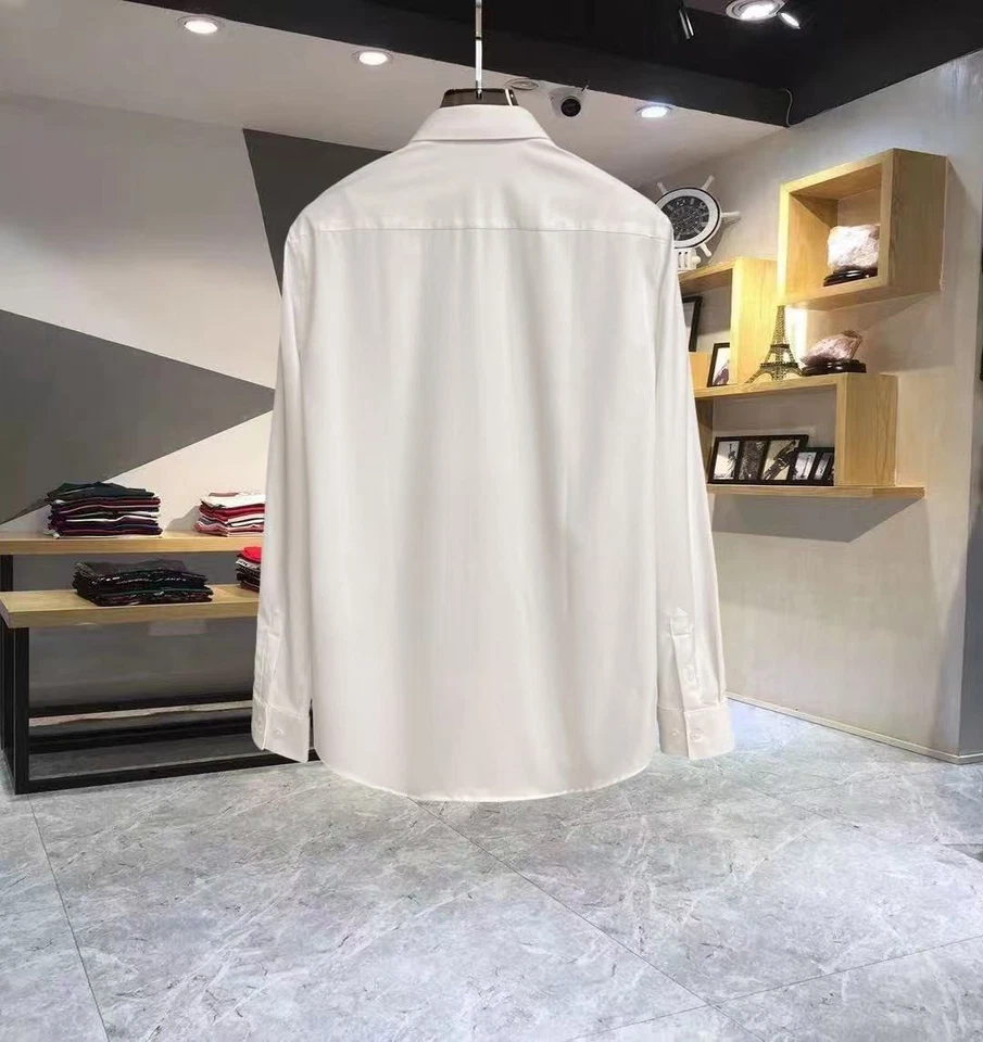 Stefano Ricci Men's Dress Shirts White Regular Cotton Casual Long Sleeve Tops - Image 2 of 4