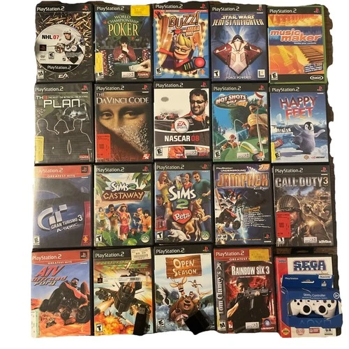 Playstation 2 lot of 19 1 sega genesis ir receiver plus more sims call of duty