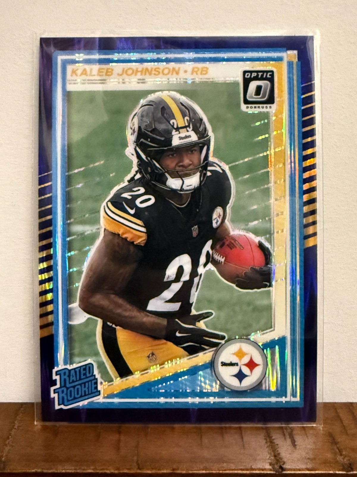 2025 Donruss Optic - Rated Rookie Kaleb Johnson #232 Purple Shock Prizm (RC)
