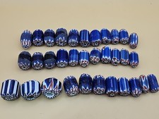 Antique Lot VENETIAN CHEVRON TRADE BEADS 10-20mm 6 Layer Millefiore Glass Drawn