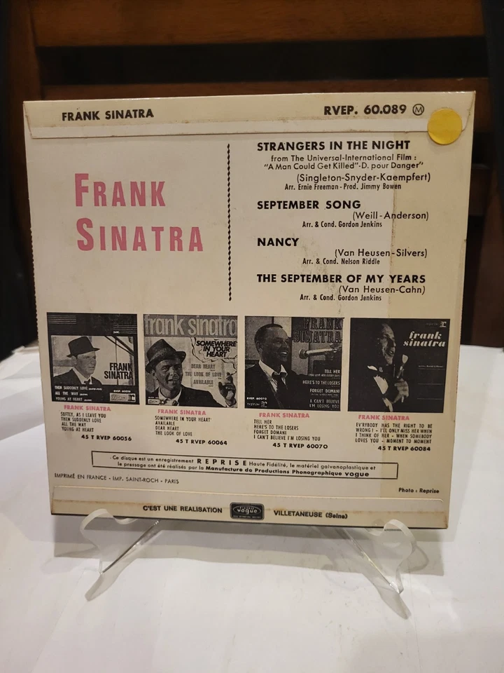 Frank Sinatra EP NM w/Pic & Orig Sleeve Reprise RVEP 60.089 France 1966 Foto 2 de 4