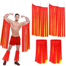 4 Pcs Halloween Costume Kit Wrestler Costume Leg Warmers Arm Sleeves for Wres...