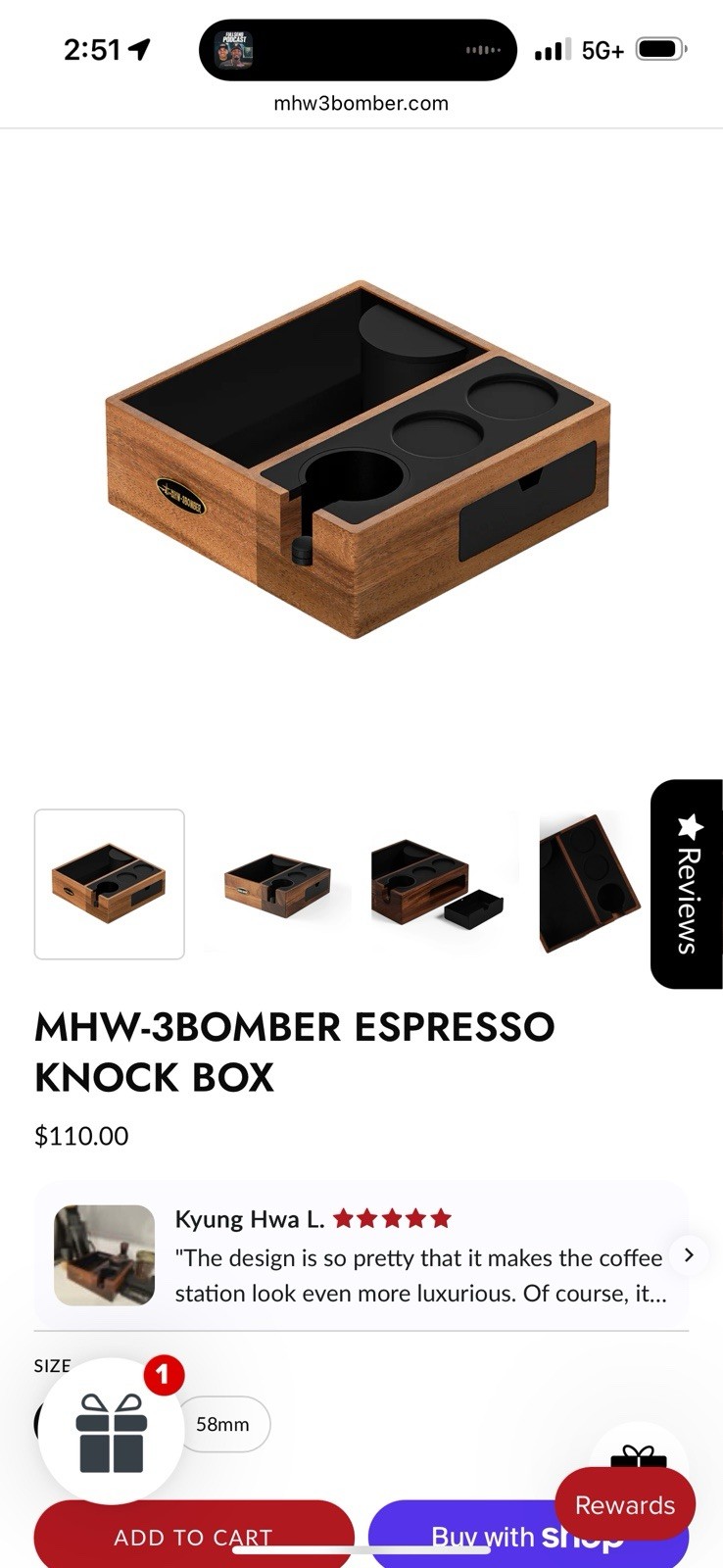 MHW-3BOMBER ESPRESSO KNOCK BOX