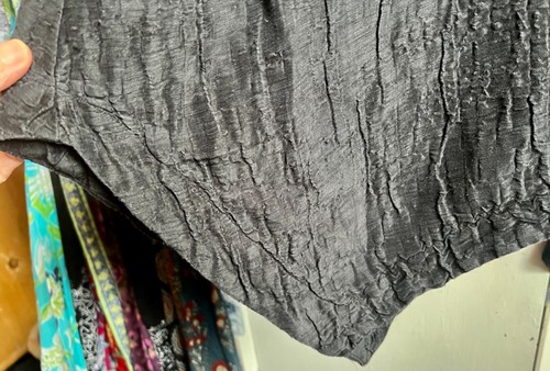 ✩Gorgeous Asymmetrical *GRIZAS* Black Crinkle Silk Linen Tunic Dress XXXL Plus✩ - Picture 6 of 9