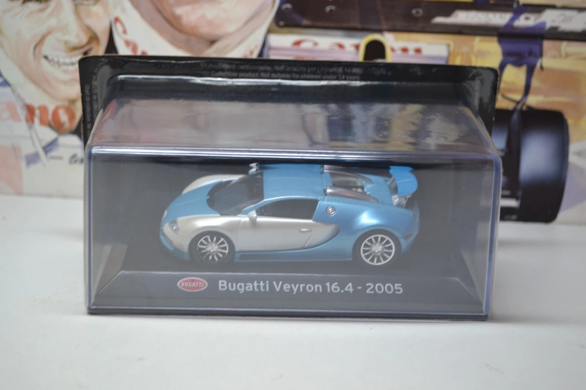 Altaya 1/43 Bugatti Veyron 16.4 2005 Bleu/blanc - Modèle Diecast Neuf PF07