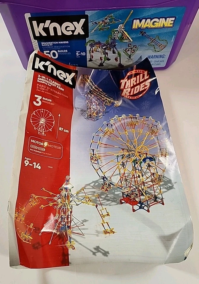 Conjunto de construção K'NEX Imagine Makers 50 construções 382 peças + conjunto de passeio emocionante com motor - Imagem 3 de 4