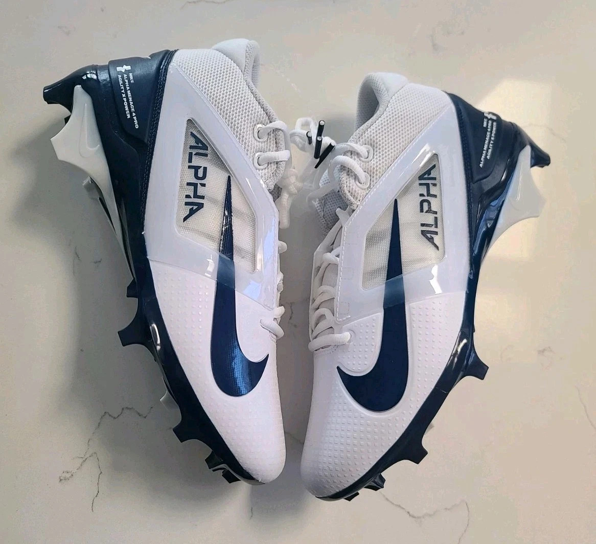 Men's Size 11 Nike Alpha Menace Pro White Navy Football Cleats NEW  FD7037-104