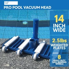 14in Weighted Pool Vacuum Head with Wheels | Efficient Cleaning for Pools