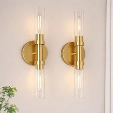 Dimmable Battery Operated Wall Sconce Set of Two, Rechargeable Bathroom Wall