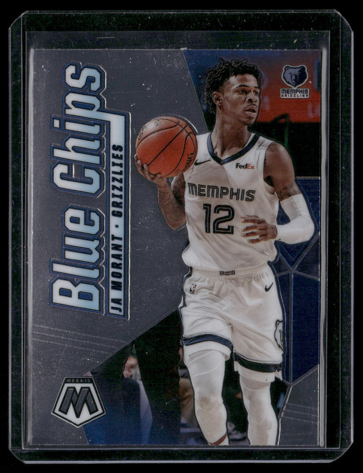 2019-20 Panini Mosaic #10 Ja Morant Blue Chips