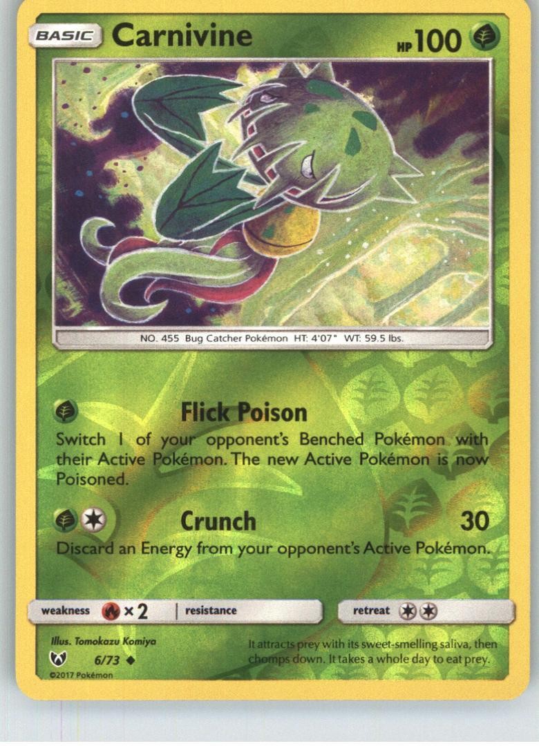 Carnivine Shining Legends [6/73] Uncommon Reverse Holofoil NM Pokemon