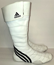Womens Adidas White / Black Stripes Leather B...