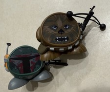 Disney Star Wars iHome Bluetooth Speakers: Boba Fett  Chewbacca, Used