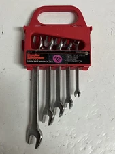 Popular Mechanics Tools 5-Piece S.A.E. Open End Wrench Red Holder
