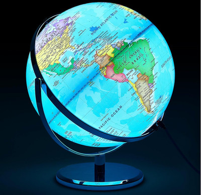 Globo terráqueo iluminado de 13'' con rotación 360°/720°, superficie borrable y b