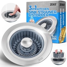 Sink Drain Strainer - Sink Stopper Kitchen Drain, 3 in 1 Kitchen Sink Drain S...