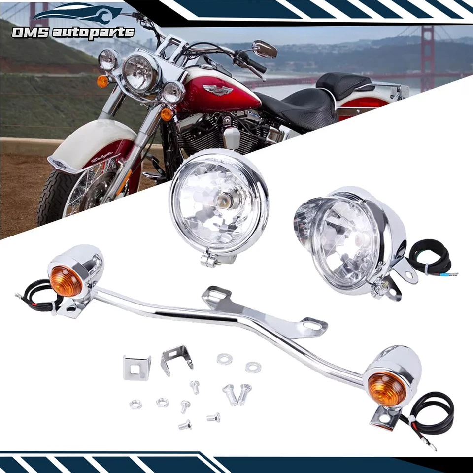 Driving Passing Turn Signals Lamp Driving Fog Spot Light Bar For Harley Honda - Image 4 of 4