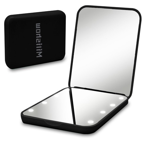 Compact Mirror, 1x/3x Magnifying LED Pocket Mirror, Small Lighted Travel Make...
