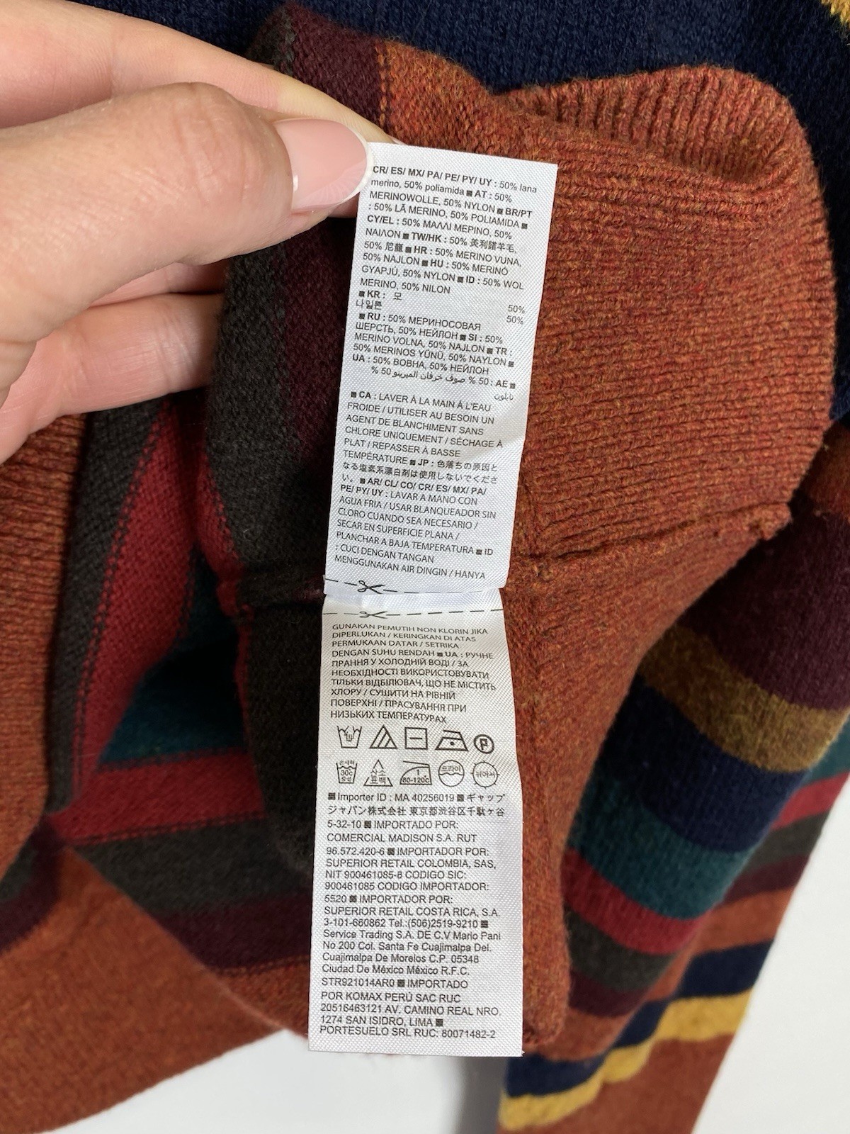 Gap Sweater Merino Wool Knit Stripe Pattern Mens … - image 6