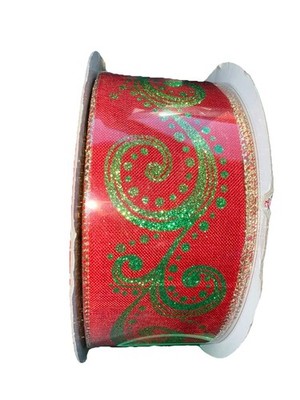 NEW Kirkland Ribbon Wire Edge Edged 50 Yards 1-1/2  Wide ~ Red green gold