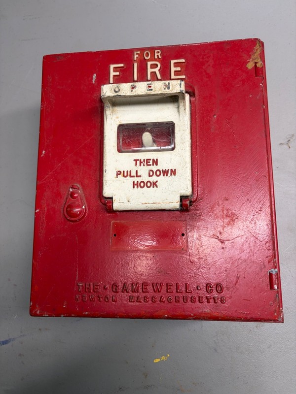 Gamewell fire alarm box (unusual square style)