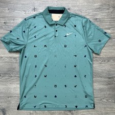 Nike Golf Polo Shirt Size 2XL Mens Dri Fit Tour Novelty Icon Print Short Sleeve