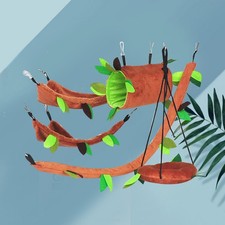  5pcs Hamster Playing Swing Plush Swing Tree Leaf Hanging Swing Toy Creative