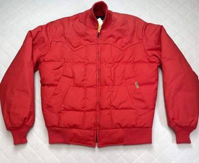 Tempco Jacket Mens Medium Red Goose Down Puffer Bomber Made USA T360 Ski Winter