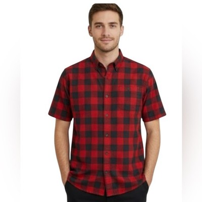 Outerknown Red and Black Checkered Shirt size S