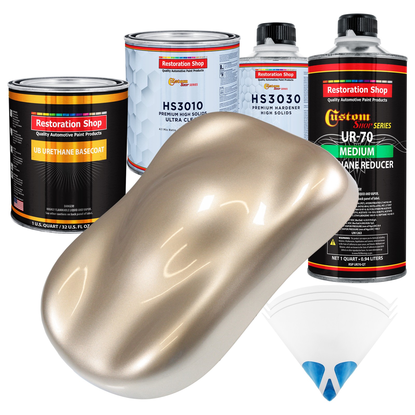 Cashmere Gold Metallic Premium Quart URETHANE BASECOAT CLEARCOAT Auto Paint Kit