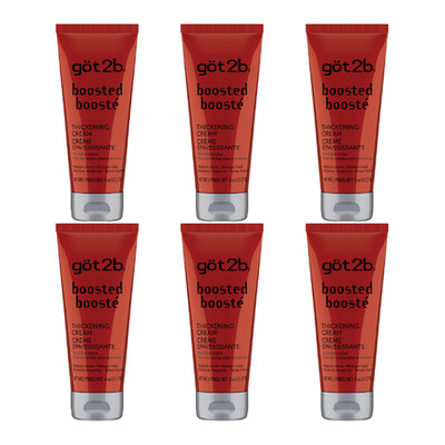 6x Got2b Boosted Thickening Hair Cream Medium Hold & Shine For Fuller Styles 6oz
