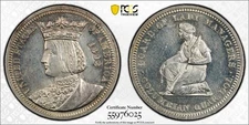1893 PCGS UNC Details (92 - Cleaned) Isabella Quarter