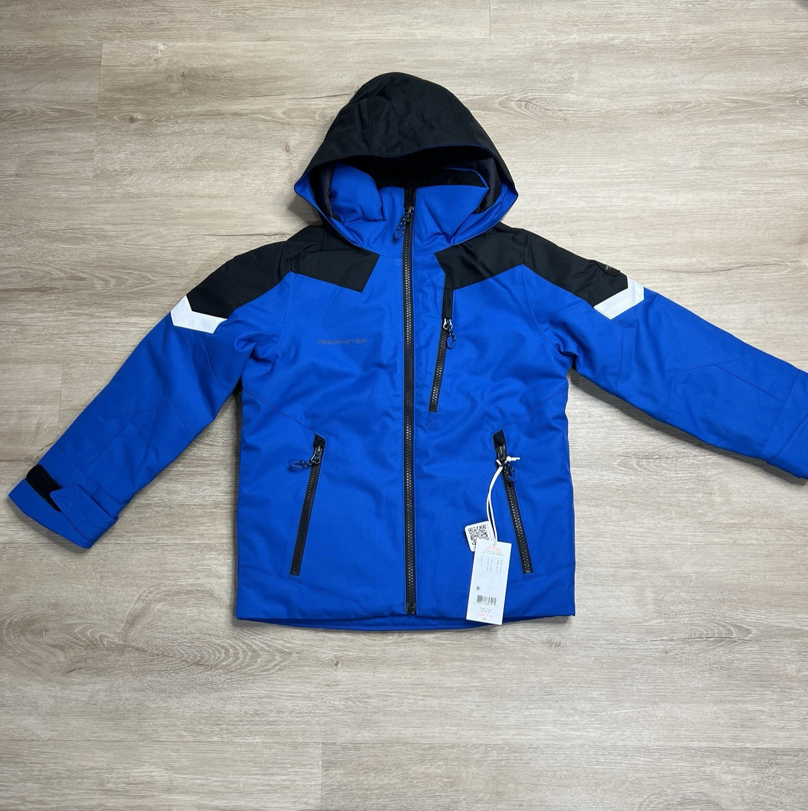 Obermeyer Fleet Hooded Ski Jacket Summit Blue Boys Teen Youth Size XS 6-7 NWT