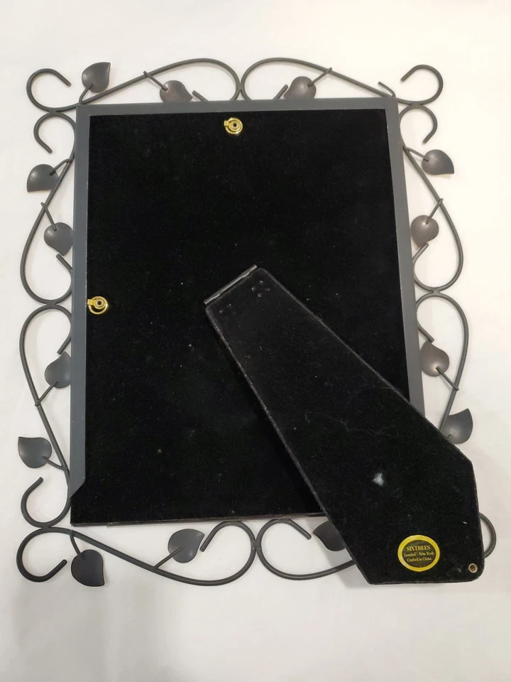 Marco de fotos con desplazamiento de hoja de vid de metal de seis árboles dorado plateado 9,5 X 7,5 Foto 4 de 4