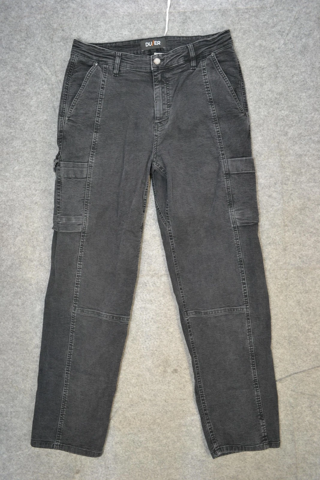 DUER Pants Mens 32x32 Gray Relaxed Straight Lightweight Canvas Cargo Workwear
