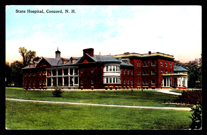 CONCORD NH State Hospital CURTEICH Postcard 1911 Divided Back Postcard