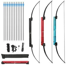 Archery Folding Bow 55lbs Straight RecurveBow 54'' Tactical Survival Hunting Bow