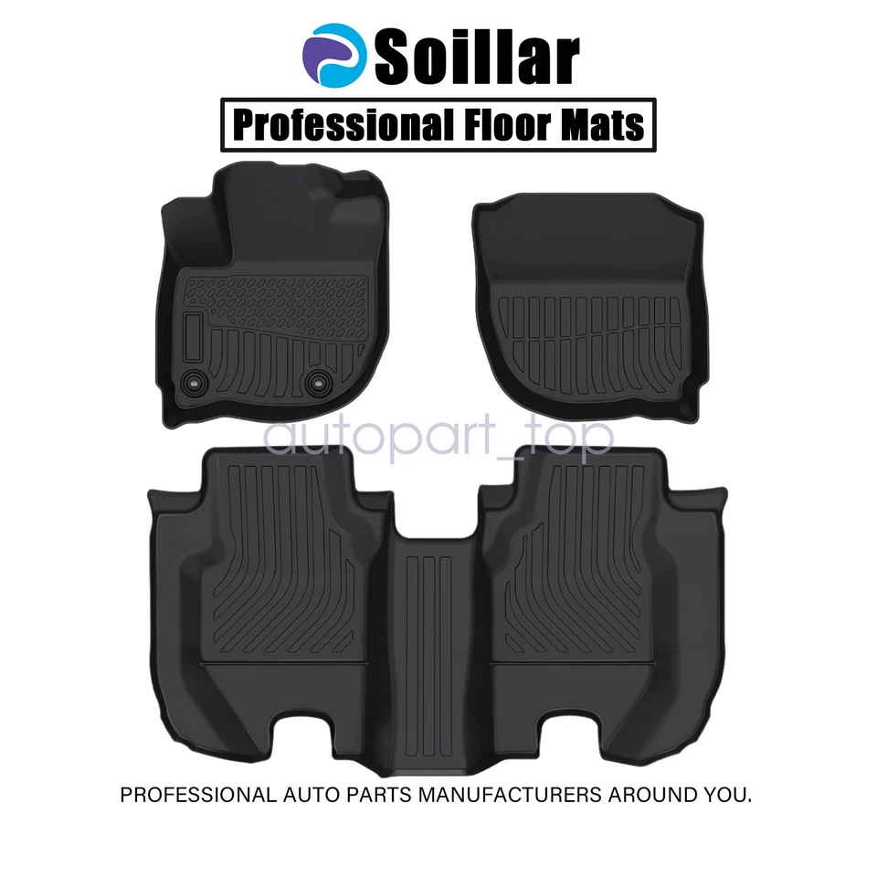 Fits 2015 2016 2017 2018 2019 2020 Honda Fit Front & Rear Floor Mats Liner TPE - Image 2 of 4