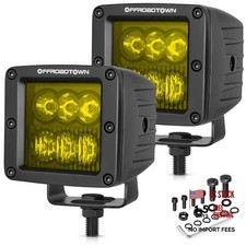Amber Led Cubes 3inch 120w Cree Led Pods Yellow Fog Chase Lights Comboamber