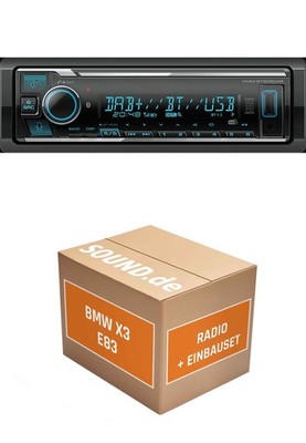 Autoradio Einbaupaket Kenwood KMM BT508DAB passend für BMW X3 E83 + Business Rad