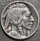 1915 Buffalo nickel Nice original FINE Condition Full Date 1/2 Horn