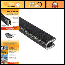 Flexible PVC Edge Trim Protector - 25ft, 1/8" Fit, 9/16" Leg, Black Pebble Finis